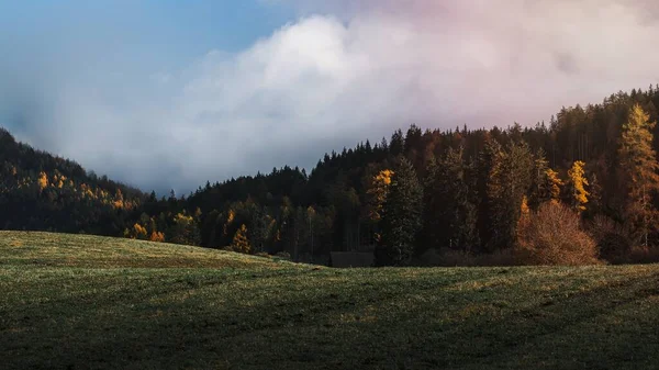 Dolomites Shrouded Mist Autumn — Stock Photo, Image