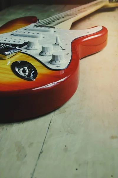 Fechar Uma Guitarra Elétrica — Fotografia de Stock