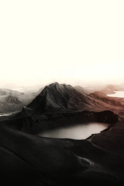 Lac Dans Les Hautes Terres Centrales Islande — Photo