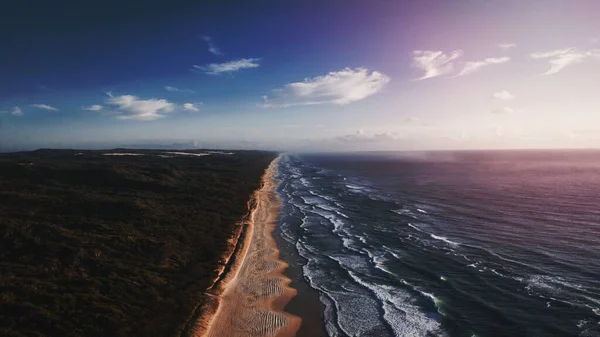 Spiaggia Sfondo Del Desktop Paesaggio Marino Natura Sfondo Drone Colpo — Foto Stock