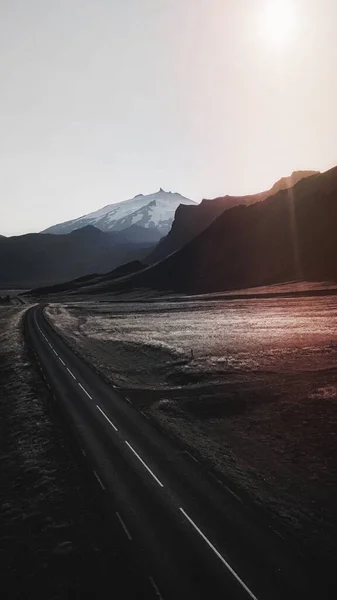 Снимок Беспилотника Живописного Маршрута Исландии Обои Мобильных Телефонов — стоковое фото
