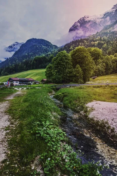 Lago Hintersee Perto Ramsau Berchtesgaden Alemanha — Fotografia de Stock