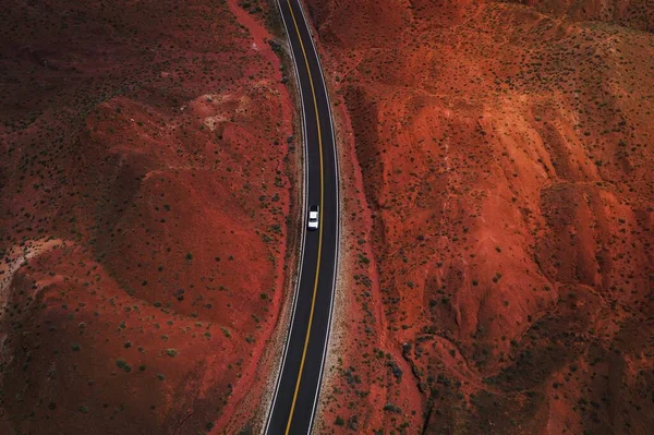 Drone Shot Desert Road — Stock Photo, Image