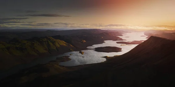 冰岛高地的空中景观 — 图库照片