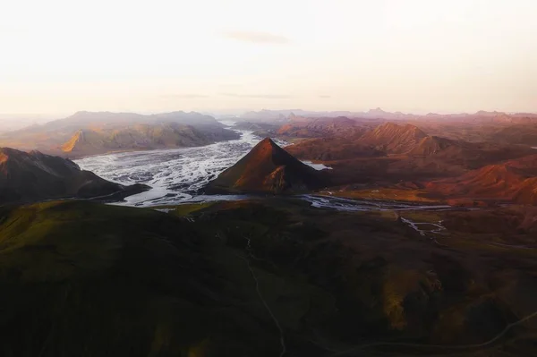 Vista Aérea Highland Islândia — Fotografia de Stock