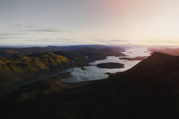 Letecký Pohled Vysočinu Islandu — Stock fotografie