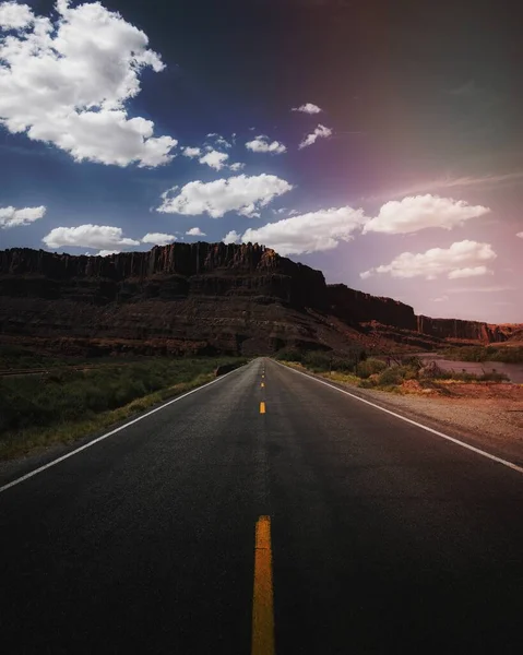 Route Panoramique Menant Une Montagne Dans Utah États Unis — Photo
