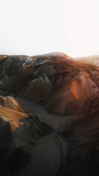 Vulkanische Bergen Landmannalaugar Ijsland Mobiele Telefoon Wallpaper — Stockfoto