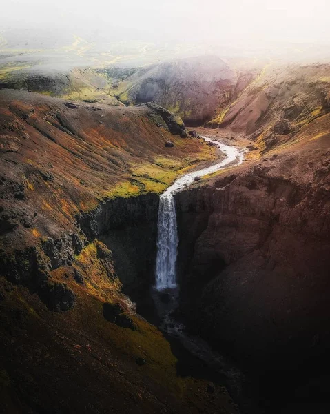 Vista Una Cascada Highlands Islandia — Foto de Stock