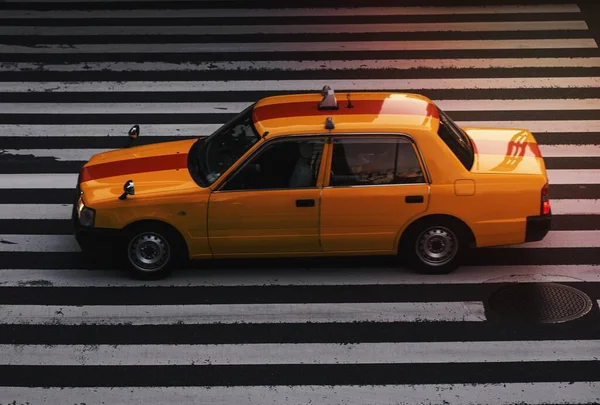 Taxi Amarillo Una Ciudad — Foto de Stock