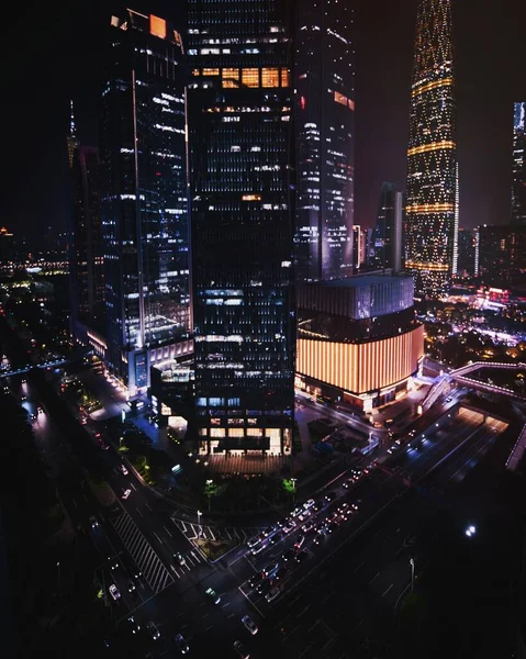 Guangzhou Stadsbild Natten — Stockfoto
