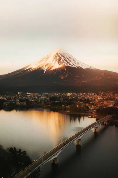 Veduta Del Monte Fuji Del Lago Kawaguchi Giappone — Foto Stock