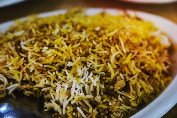 Traditional Pakistani Chicken Biryani Closeup — Stock Photo, Image