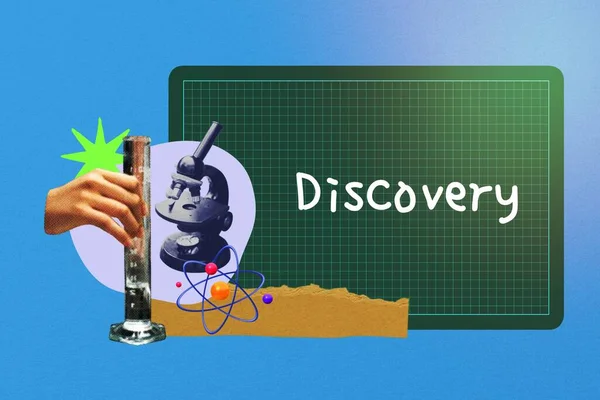 Discovery Word Education Collage Art — Stock Photo, Image