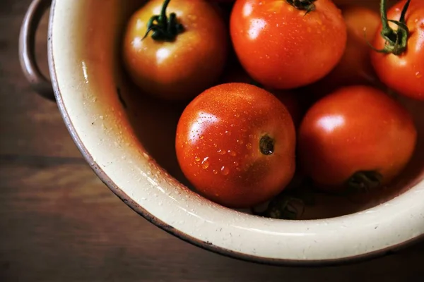 Fresh Organic Tomatoes Kitchen — Stock Photo, Image