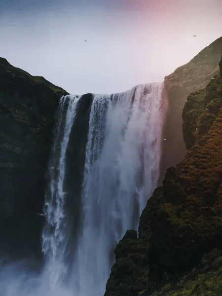 Blick Auf Den Skgafoss Wasserfall Island — Stockfoto