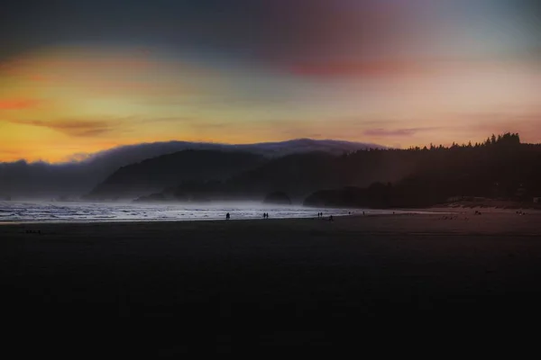 Puesta Sol Sobre Costa Oregon — Foto de Stock