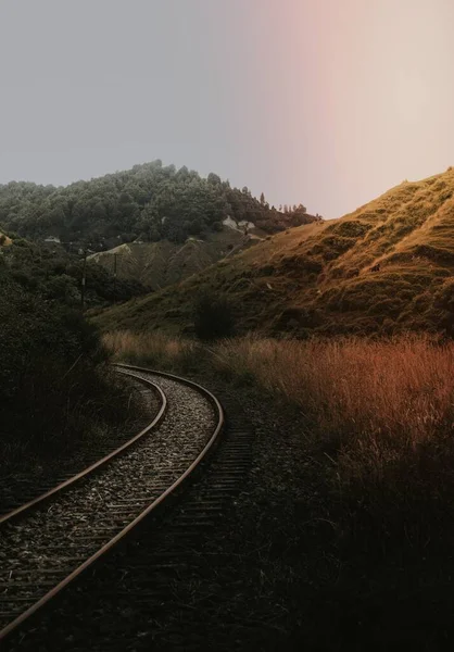 Passagem Trem Uma Bela Natureza — Fotografia de Stock