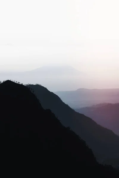 stock image View of silhouette mountains, Indonesia