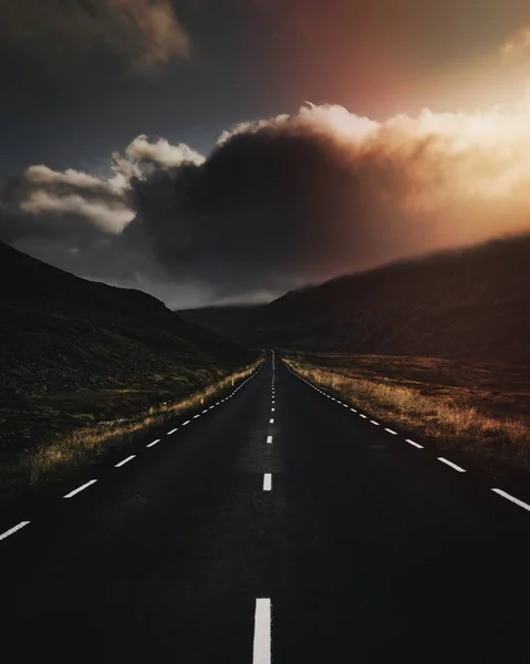 Carretera Tranquila Través Los Fiordos Del Oeste Islandia — Foto de Stock
