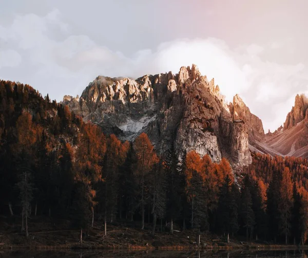 Dolomites Mountain Autumn Trees — Stock Photo, Image