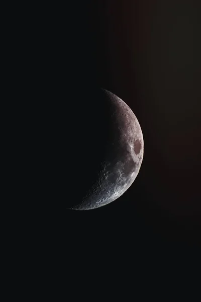 Croissant Lune Dans Ciel Noir — Photo