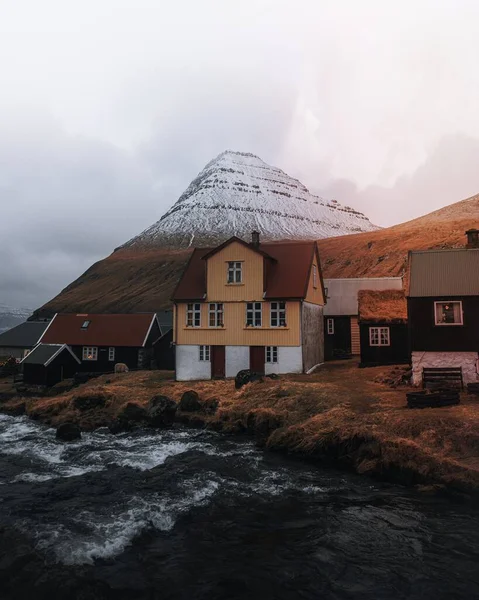 Nordische Häuser Eysturoy Färöer Inseln Dänemark — Stockfoto