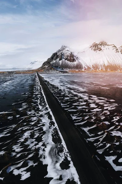 Camino Través Stokksnes Islandia — Foto de Stock