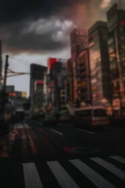 Street Tokió Belvárosában Éjszaka — Stock Fotó