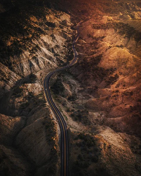 Drohnenaufnahme Einer Landschaftlich Reizvollen Route — Stockfoto