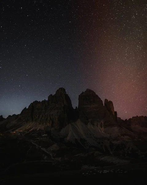 stock image Tre Cime di Lavaredo at night in the Dolomites, Italy