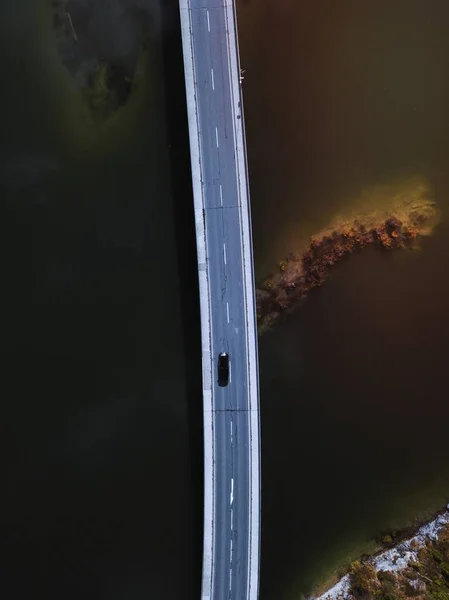Drone Shot Bridge Sylvenstein Dam Alemania —  Fotos de Stock