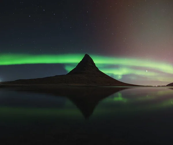 Kirkjufell Northern Lights Iceland — 스톡 사진
