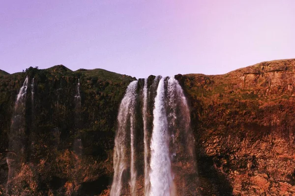 Vista Cachoeira Seljalandsfoss Islândia — Fotografia de Stock
