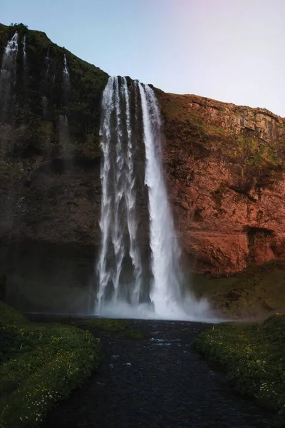 View Seljalandsfoss Waterfall Iceland — Stock Photo, Image
