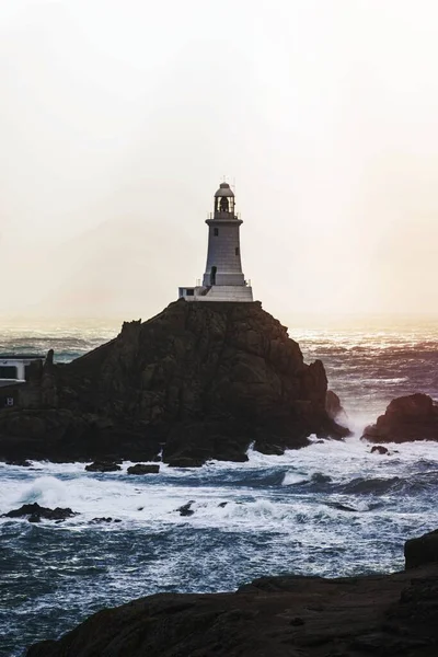 Faro Corbiere Isla Jersey Escocia —  Fotos de Stock