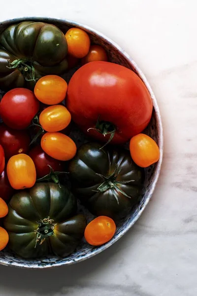 Diverses Tomates Fraîches Vue Aérienne — Photo