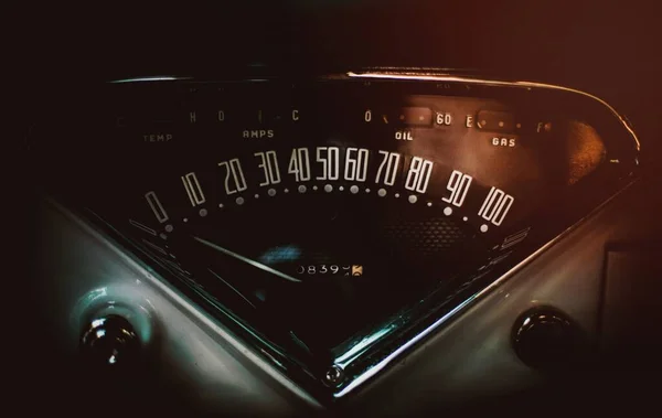 Спідометр Класичному Автомобілі — стокове фото