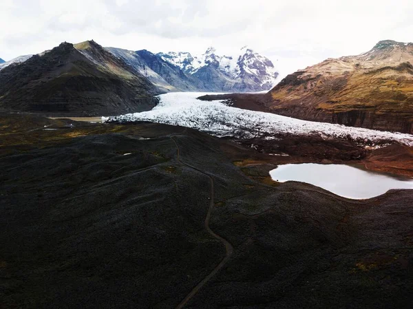Utsikt Över Glaciären Vid Islands Sydkust — Stockfoto