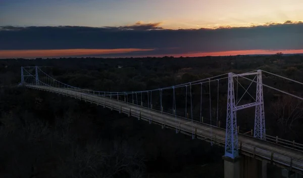 Solnedgång Syn Regency Bridge San Saba County Texas Usa — Stockfoto