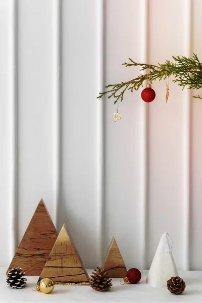 Biała Elegancka Dekoracja Domu Bożego Narodzenia — Zdjęcie stockowe