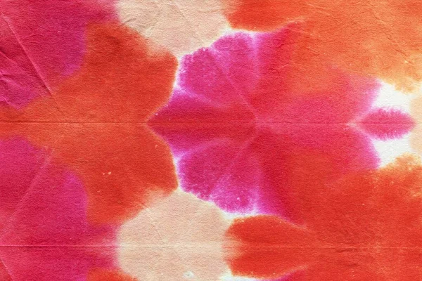 Orange Pink Shibori Patterned Background — Stock Photo, Image