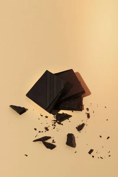 Cracked Dark Chaocolate Bar Baking — Stock Photo, Image