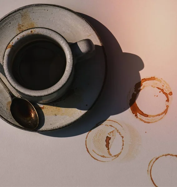 Sıcak Kahvenin Havadan Görünüşü — Stok fotoğraf