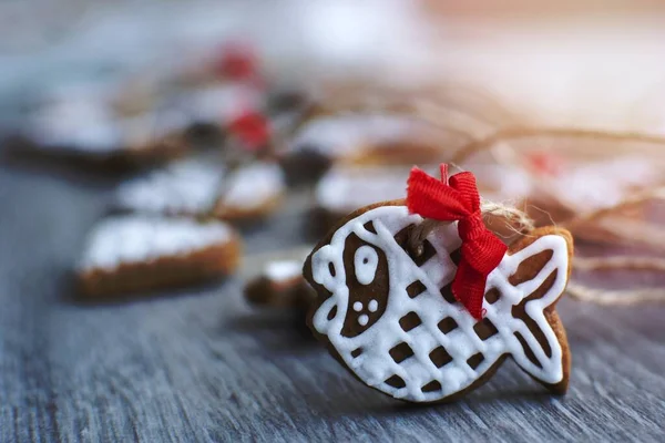 Uma Imagem Pão Gengibre Natal — Fotografia de Stock