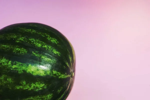 Whole Watermelon Pink Background — Stock Photo, Image