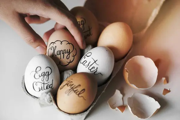 Primer Plano Los Huevos Pascua — Foto de Stock