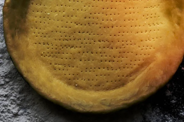 Bir Çiğ Pasta Kabuk Yakın Çekim — Stok fotoğraf