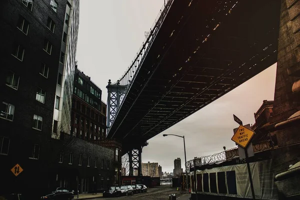 Бруклинский Мост Нью Йорк Соединенные Штаты — стоковое фото