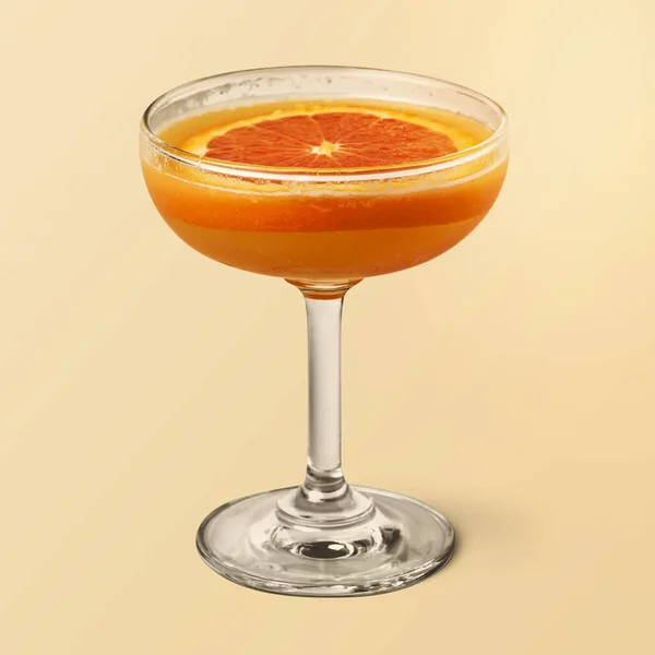 Fresh Orange Margarita Cocktail Beige Background — 스톡 사진